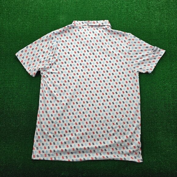 St Louis Cardinals Polo Shirt Mens XL White Short Sleeve Logo All Over Print - Picture 8 of 8